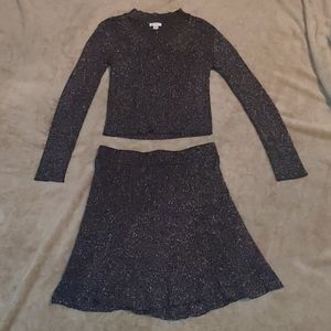 Matching skirt and blouse set.